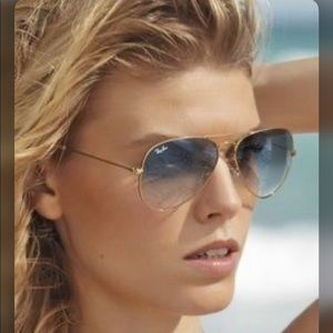 Ray-Ban light blue gradient aviators (large size)